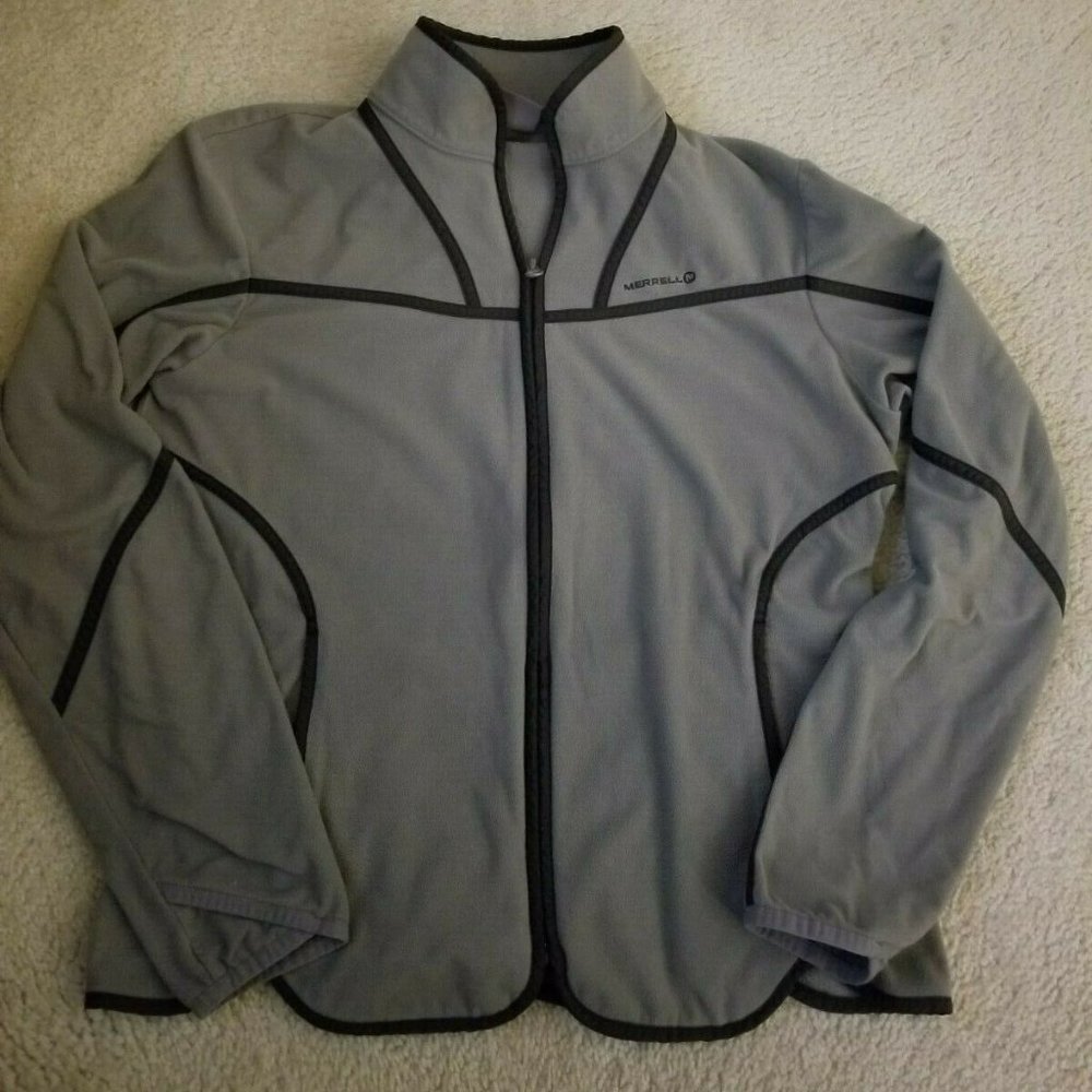 Merrell Womens Size Gray Fleece Trim Zip Aeroblock